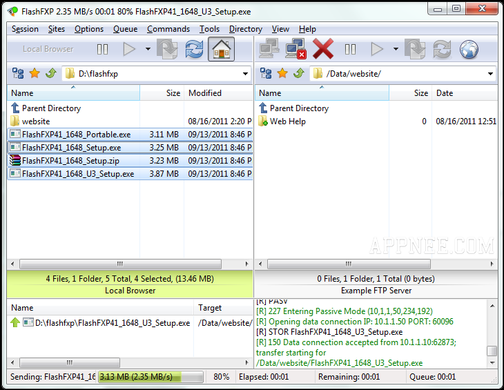 filezilla ftp server fxp