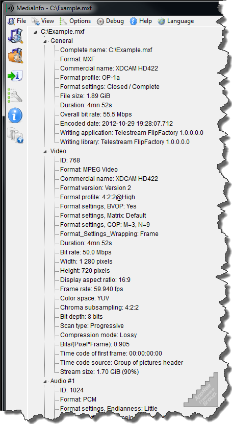 mediainfo command line options