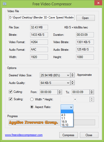 Free Video Compressor – Free and handy video file size reducer | AppNee ...