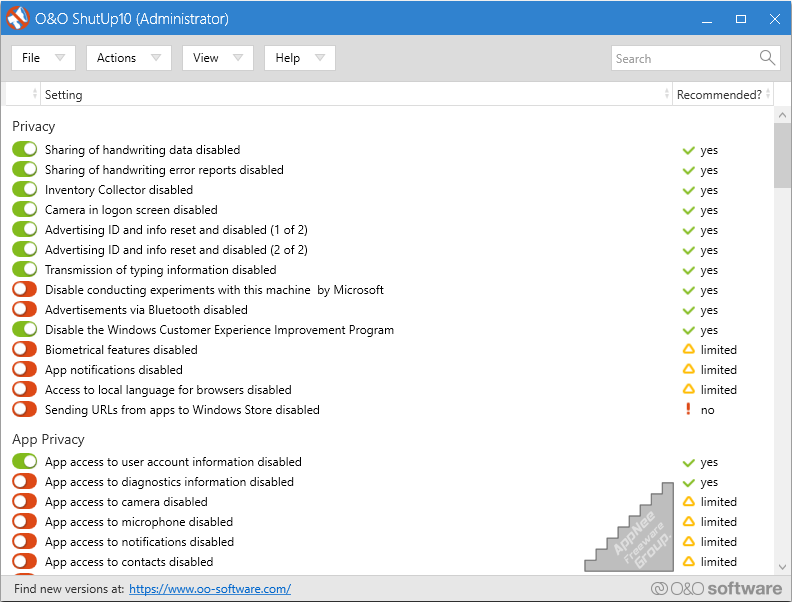 oo shutup10 block update assistant