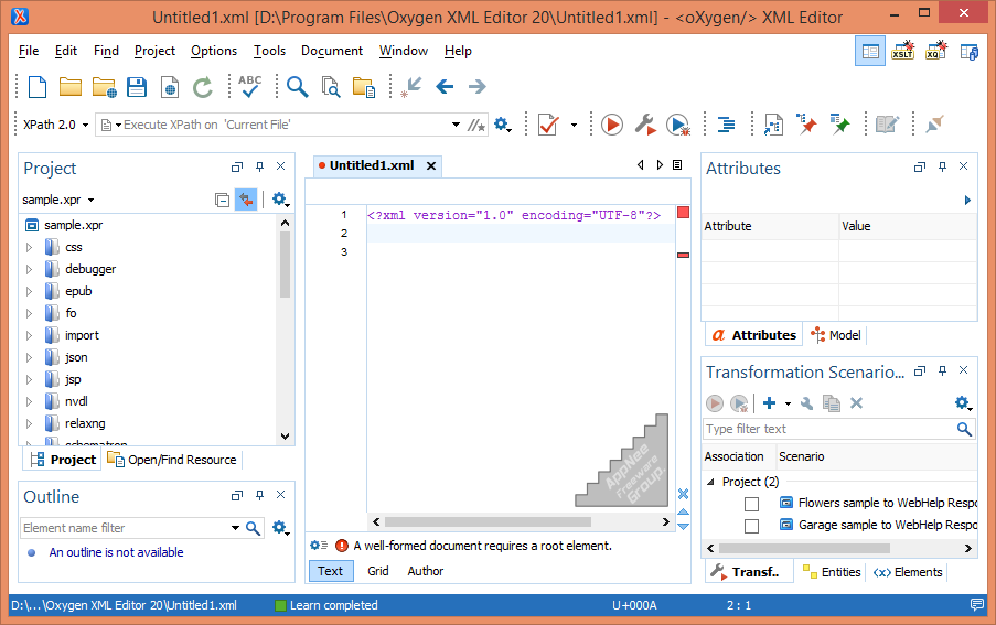 oxygen xml developer debug parameters