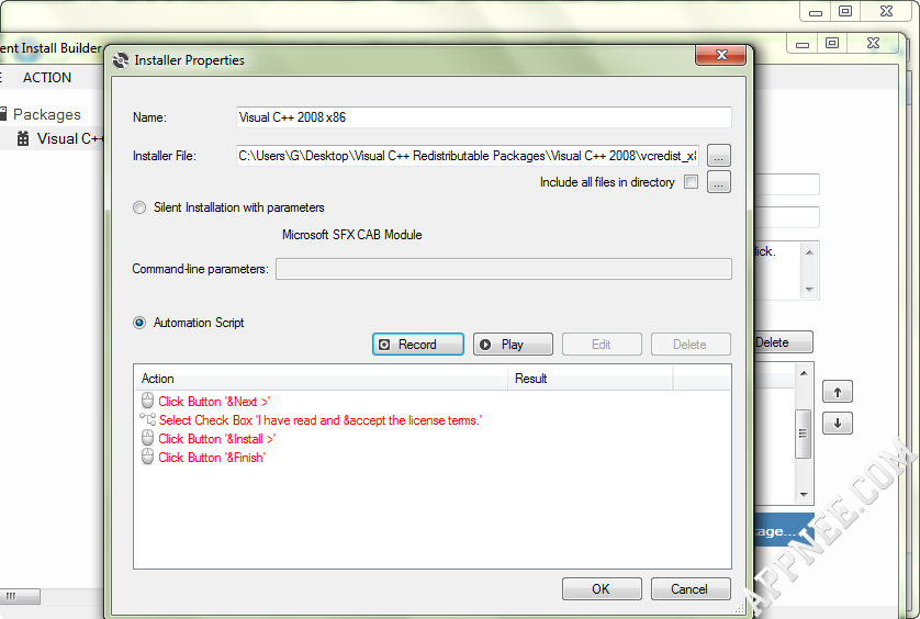 silent install builder 4.5