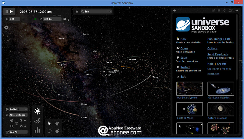 simulate eclipse 2017 in Universe sandbox 2