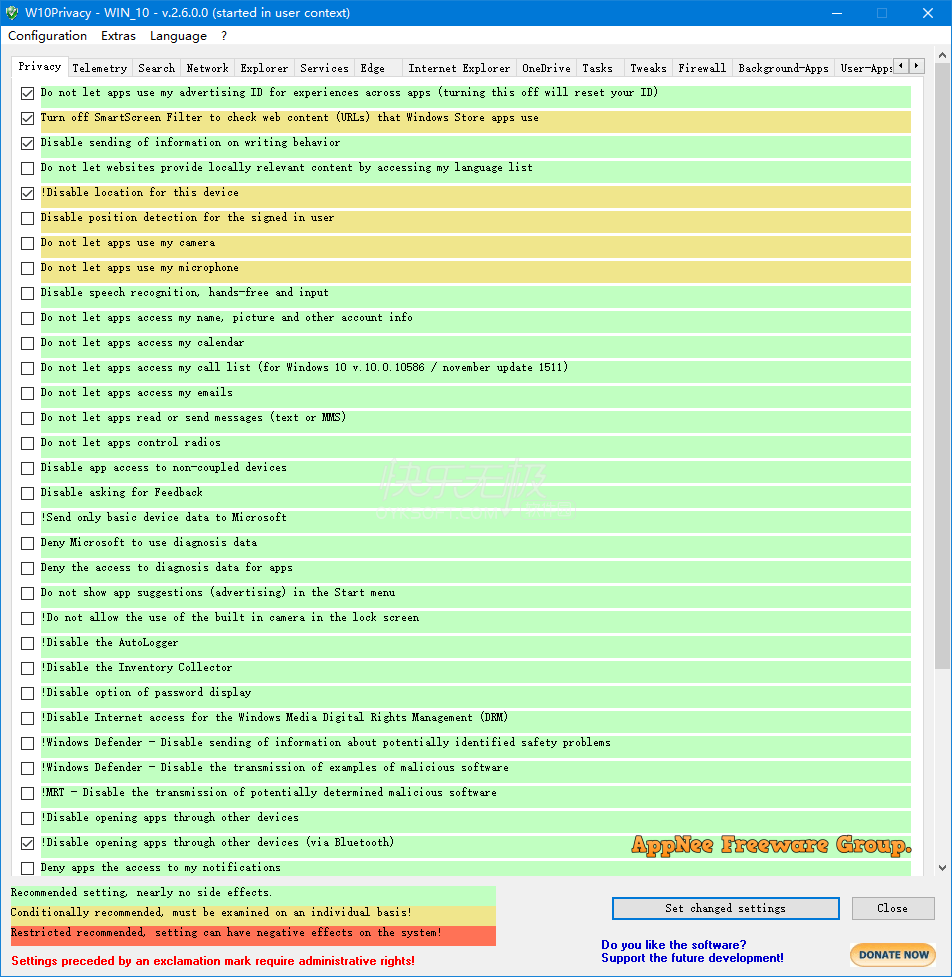 w10privacy break windows store