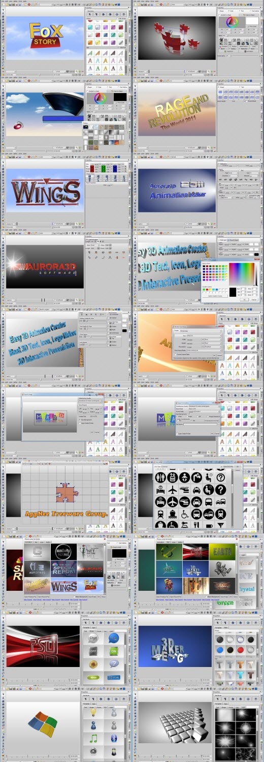 ] Aurora 3D Animation Maker – Easy and fast 3D text animation creator  | AppNee Freeware Group.