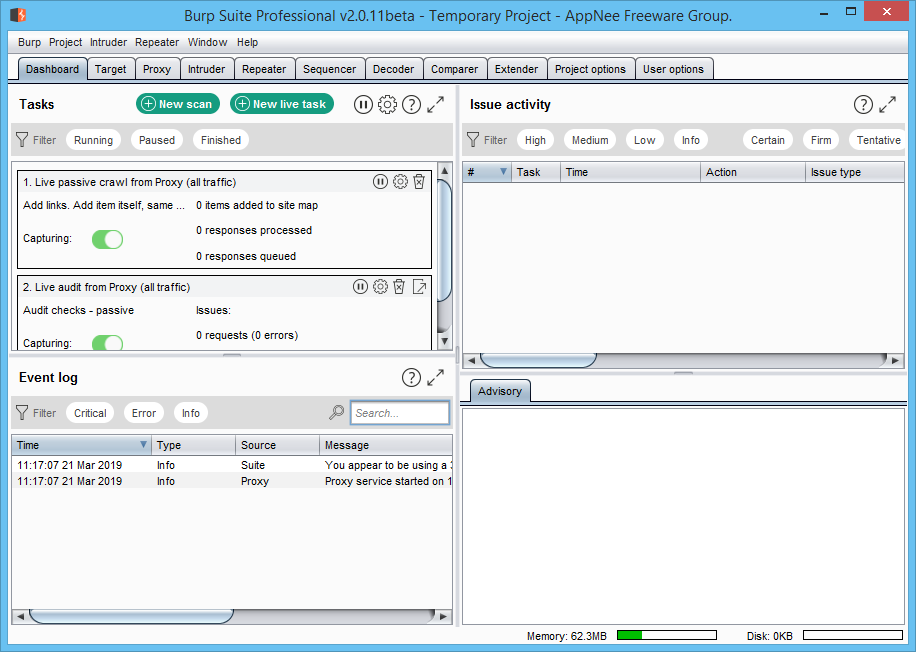 burp suite test website