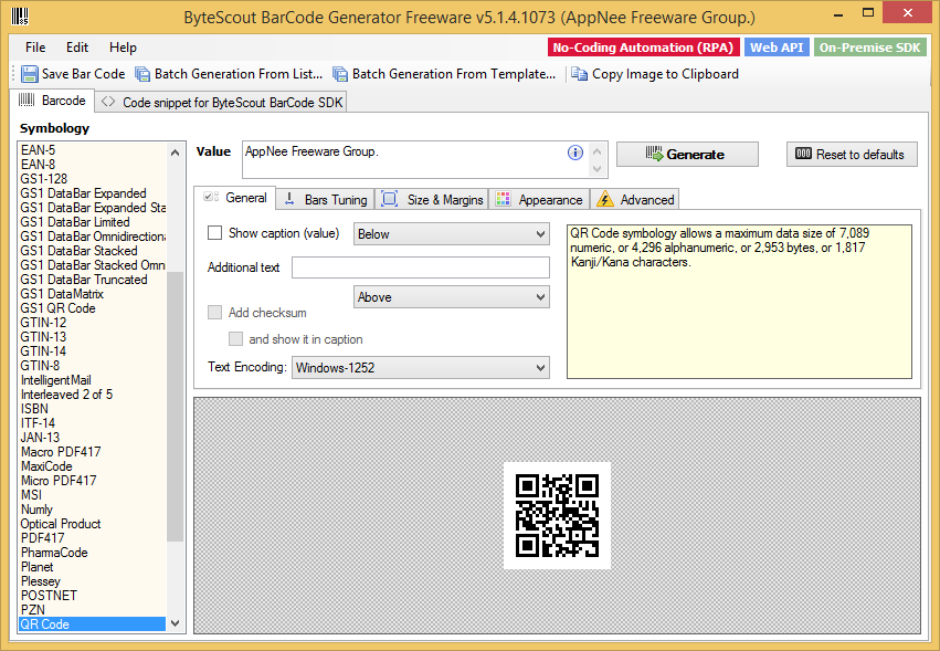 1d barcode generator