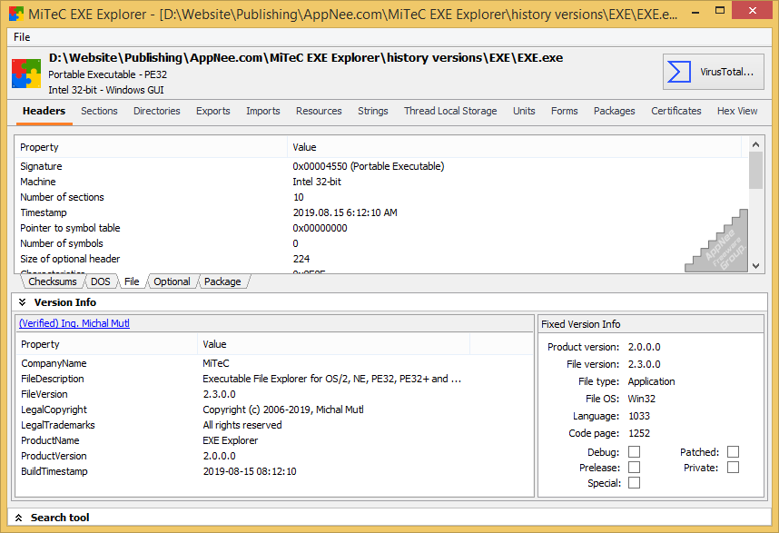 MiTeC EXE Explorer 3.6.4 instal
