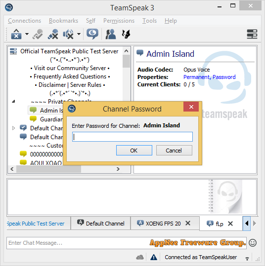 teamspeak encryption backup key