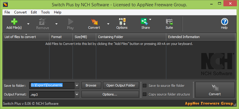 nch software switch audio converter