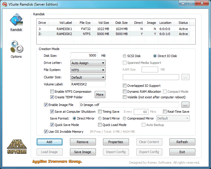 dataram ramdisk 4.0 in mega