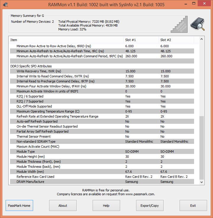 PassMark RAMMon 2.5.1000 download the last version for android