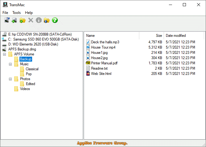 transmac dmg burn brings up folder