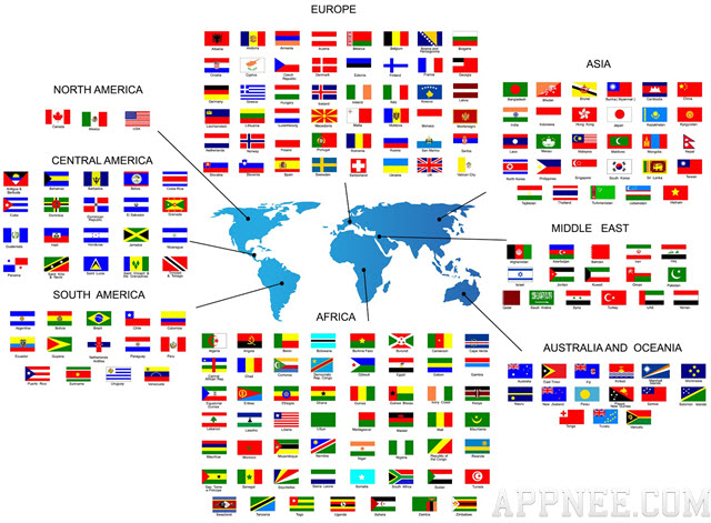 247 countries’ flag icons package with tiny but highly cognizable size ...