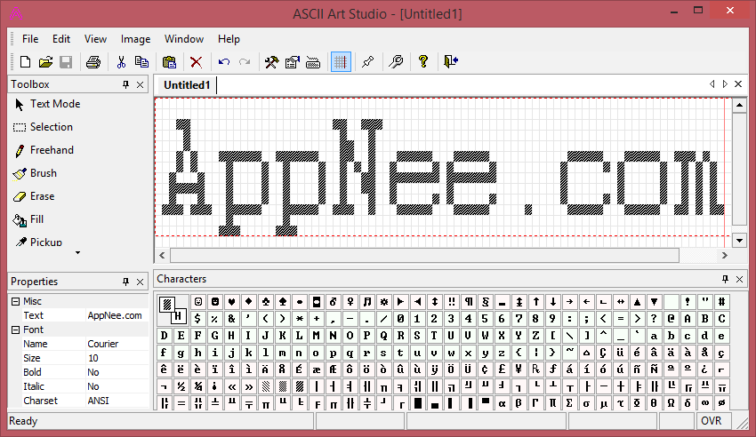 ascii art 5 characters