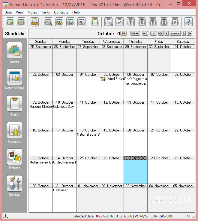 Active Desktop Calendar Classic and powerful desktop calendar