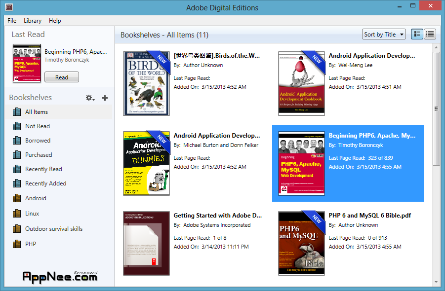 Adobe Digital Editions Pdf Epub Ebook Reader And Manager Appnee Freeware Group