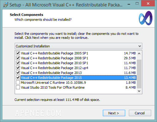 paquete redistribuible de Microsoft View Studio Runtime