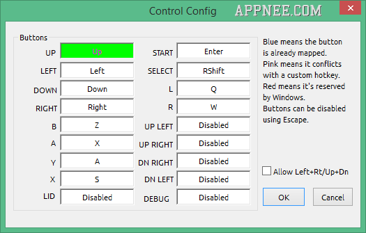 Nes emulator controls