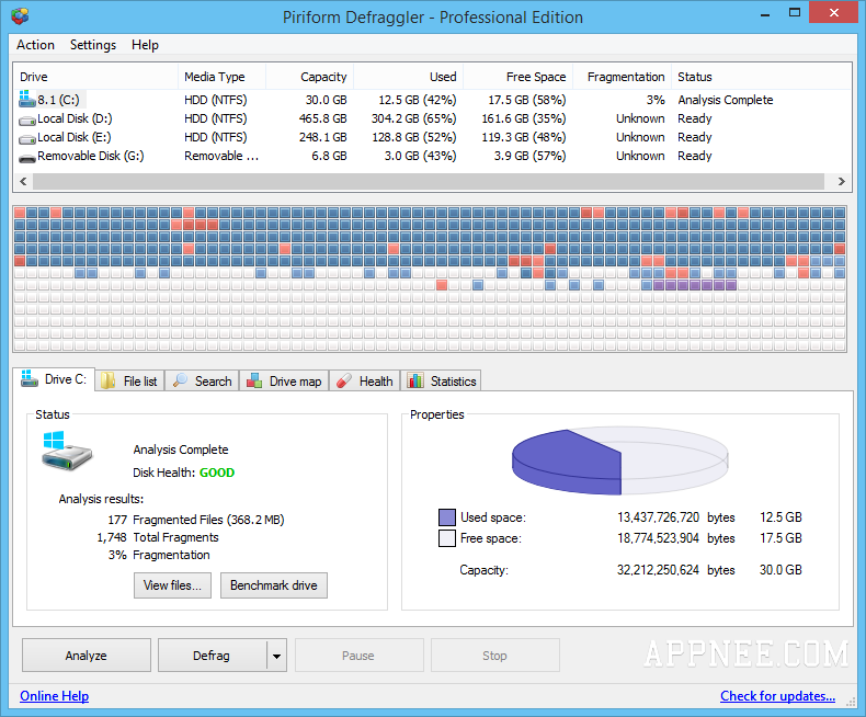 defraggler disk health warning