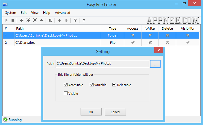 easy file locker invalid password