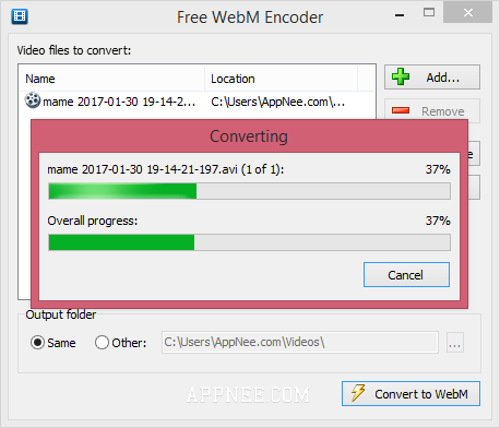 convert gif to webm adobe media encoder