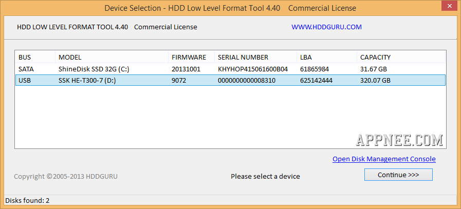 v4.40] HDD Low Level Format Tool –Hard disk repair and data destructor AppNee Freeware Group.