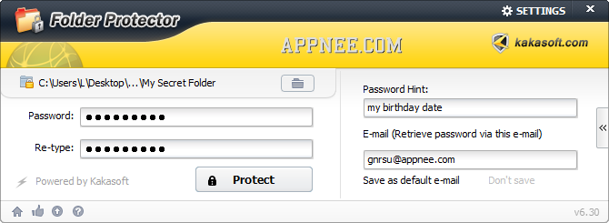 folder protector registration key