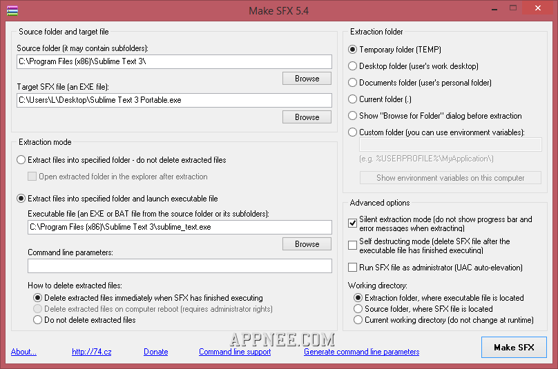 multiextractor change temp directory