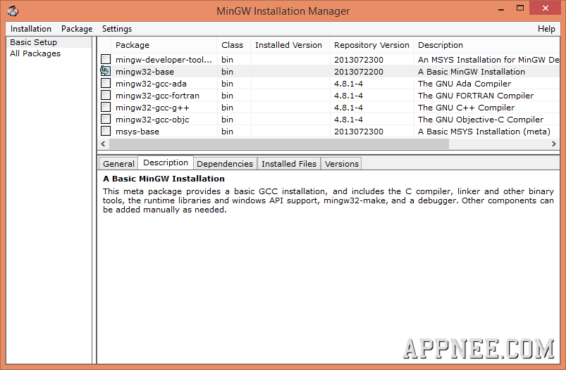 MinGW – Minimalist GNU developement environment for Windows  AppNee Freeware Group.