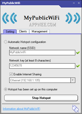 Mypublicwifi как настроить на windows 7