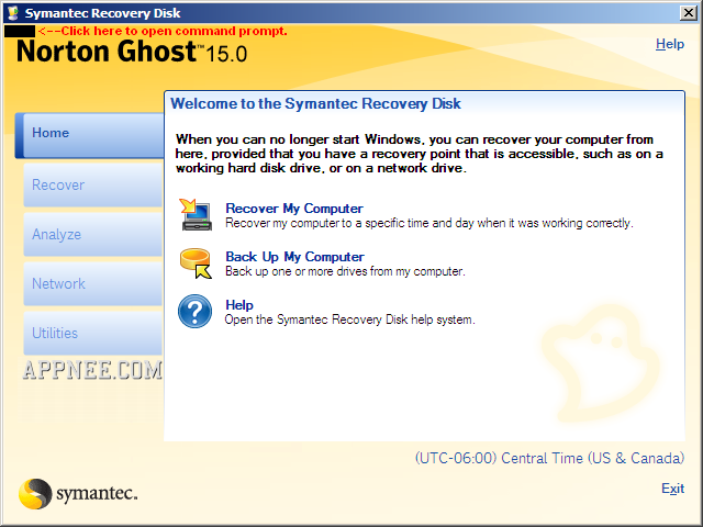 norton ghost 15 create recovery disk