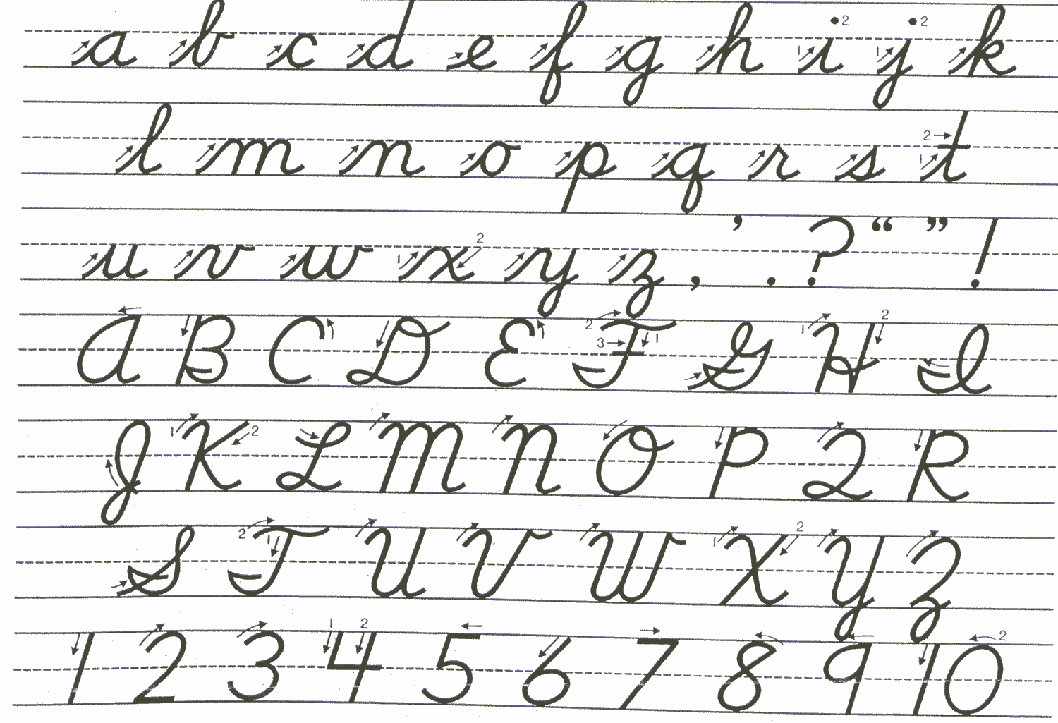 printable english cursive handwriting practice copybook