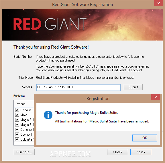 how to turn on red giant magic bullet suite
