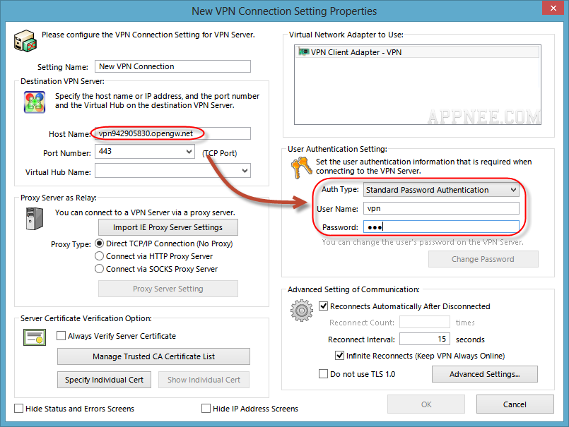 softether vpn ip address