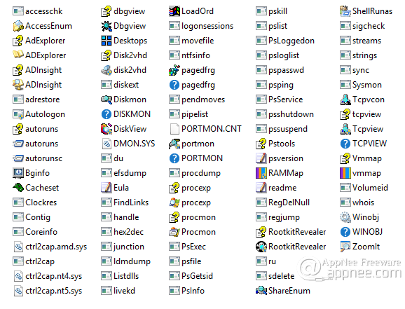sysinternals suite tools list