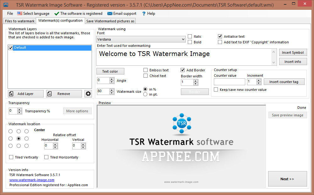 Tsr watermark image software pro full screen