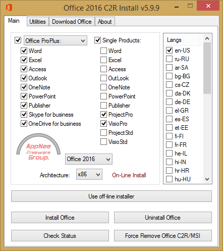 instal Office 2013-2021 C2R Install v7.6.2