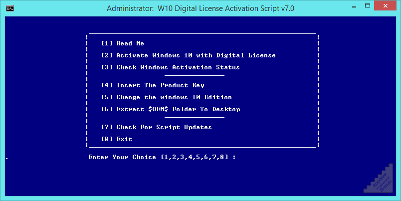 instaling Windows 10 Digital Activation 1.5.2