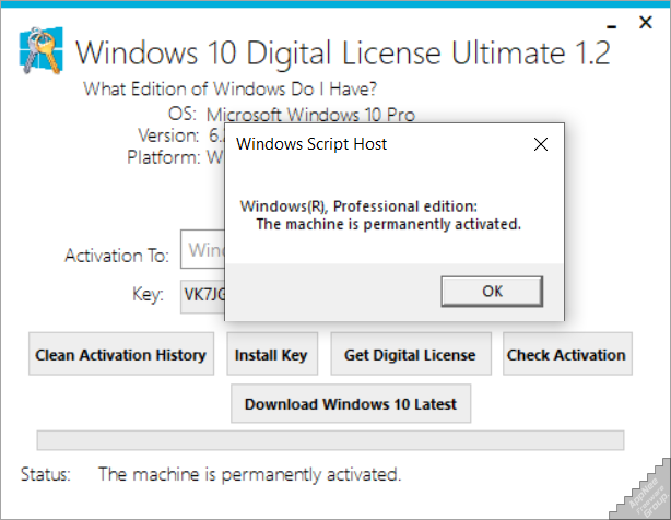 windows 10 digital license ultimate 1.1